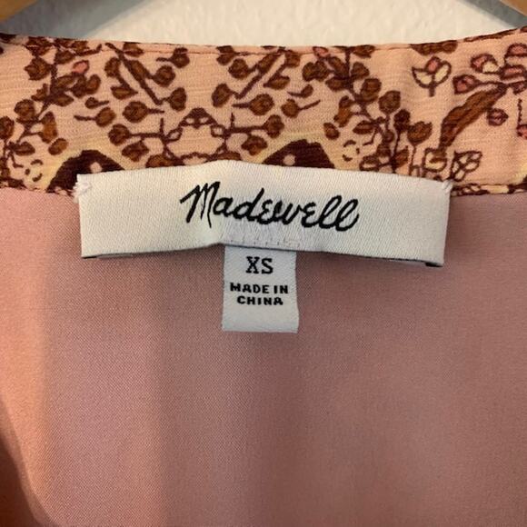 MADEWELL Drawstring Kaleidoscope Print Chiffon Top | XS - Picture 6 of 8